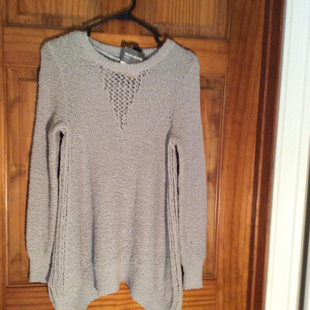 DKNY Gray Tunic Sweater sz small